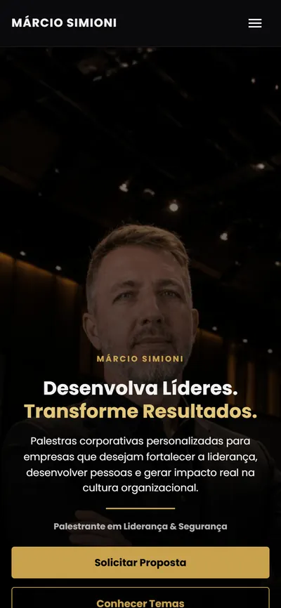 Site Márcio Simioni no celular