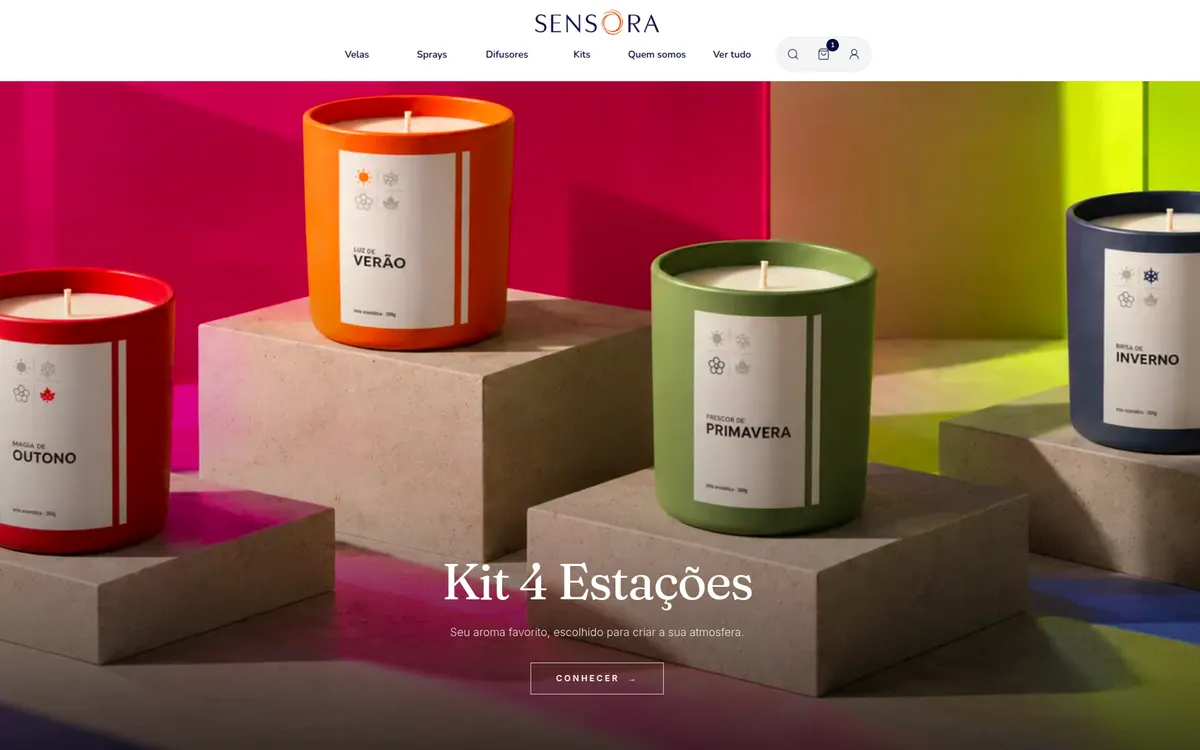 Site Sensora Home no computador